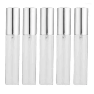 Bouteilles de stockage rechargeables, vaporisateur de brume de parfum, buse argentée, bouteille vide en verre transparent de 10ml pour Colognes