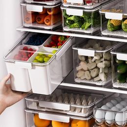 Bouteilles de rangement Boîte de réfrigérateur 4 Grille Fruit à légumes Réfrigérateur Panier de vidange Organisateur Crouspers