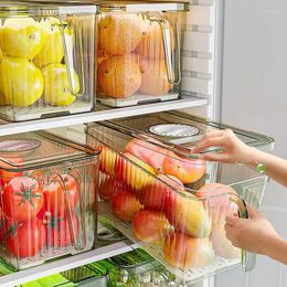 Opslagflessen koelkast doos timing verse koelkast organizer groentefruit voedsel containers pantry keuken