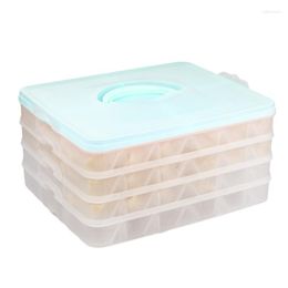 Bouteilles de stockage Réfrigérateur Boîte en plastique de conservation fraîche Quatre couches Boîte à boulettes portable Organisateur de support (couleur aléatoire)