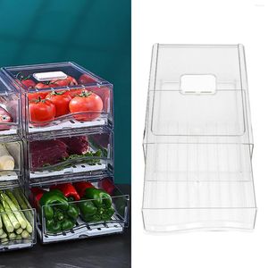 Opslag Flessen Koelkast Organizer Box Transparante Lade Plastic Koelkast Containers Voedsel Voorraadkast Stapelbaar