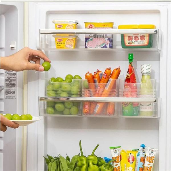 Botellas de almacenamiento Refrigerador de refrigerador Puerta colgante Organizador de la caja de la caja de plástico transparente Refinillo de gabinete de despensa de plástico transparente para refrigerio de comida de cocina