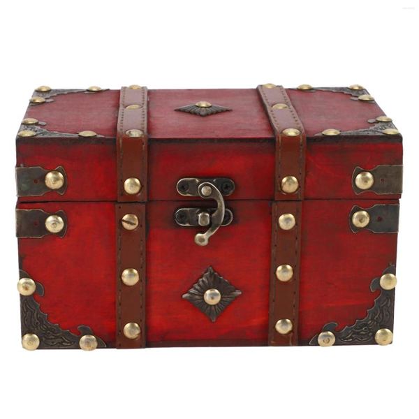 Bouteilles de rangement coffre au trésor rétro boîte en bois Vintage organisateur de bijoux de Style Antique pour petit bibelot