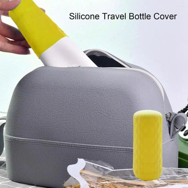 Bouteilles de rangement Couvercle de silicone réutilisable Couvoirs de bouteille de voyage à l'épreuve des fuites à l'épreuve des fuites pour femmes à bagages