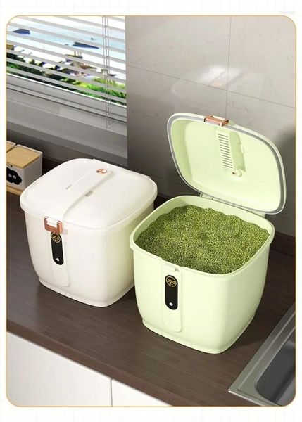 Bouteilles de stockage seau de riz, résistant aux insectes et à l'humidité, boîte scellée pour divers grains ménagers, farine