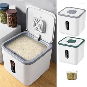 Bouteilles de rangement distributeur de riz avec tasse à mesurer à grande capacité Boîte alimentaire à l'épreuve de l'humidité seaux étanches à l'air pour les grains de céréales farine