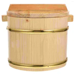 Bouteilles de rangement Sushi Sushi Bol Bobinet Bodet Oke Hangiri Mélange de bois Boîte à vapeur japonais Barreau de nourriture Contruateur de nourriture Plateau rond