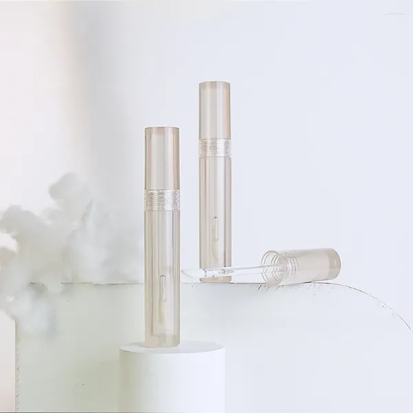 Bouteilles de rangement rond Thé à lèvres transparent tube de glaçure à lèvres 3,5 ml de maquillage matériau matériau de cosmétique en plastique rechargeable Récipient