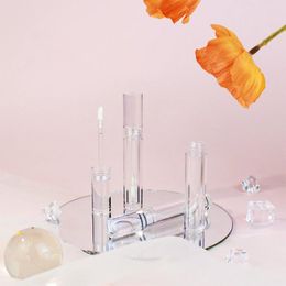 Botellas de almacenamiento redonda de glaseado de labios transparente Sala de ojos líquida botella recipiente contenedores cosméticos 3.5ml material de empaque de maquillaje de brillo de labios