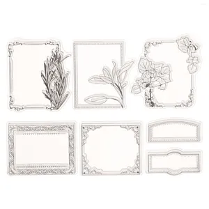 Opslagflessen rubber stempelkaarten Journal Diy Stamps voor ambachten Portagediarium Flower frame Delicate Planner