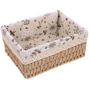 Bouteilles de rangement de style rustique panier tissé avec tapis de tissu en osier