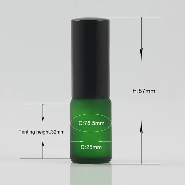 Échantillon de bouteilles de rangement pour la bouteille de lotion de carrosserie 5 ml de verre givré vert luxe 10 ml de bouillon