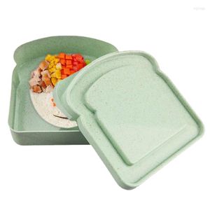 Bouteilles de stockage Sandwich Box Toast Forme Conteneurs Pour Enfants Réutilisable Lave-Vaisselle Adulte Boîtes À Lunch École À Domicile