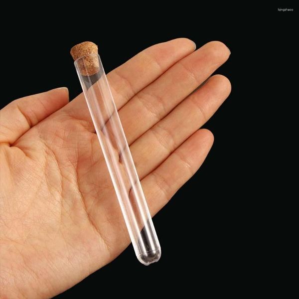 Bouteilles de stockage pour expériences scientifiques, laboratoire, Tubes à essai en plastique transparent, conteneurs avec bouchons en liège, Tube cadeau pour faveur de mariage