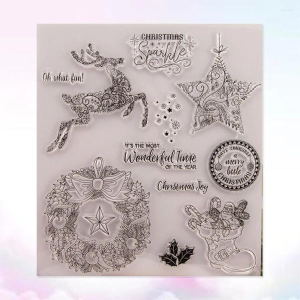 Bouteilles de rangement Scrapbooking Tampons de Noël Faire une lettre de bricolage de sceau transparent en silicone