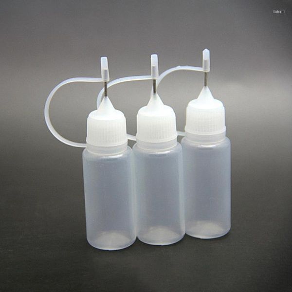 Botellas de almacenamiento Sdotter 1/3/5 piezas 10ml plástico transparente punta de aguja pegamento gotero vacío aplicador de precisión para