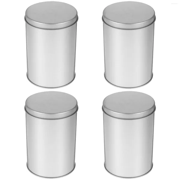 Bouteilles de stockage, boîte scellée, boîte à thé en fer blanc, pot de réservoir Portable avec couvercle, pots à épices simples, café rond