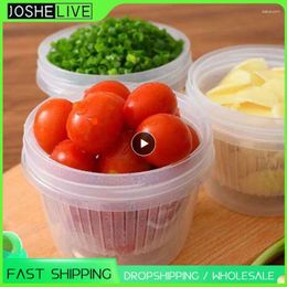 Storage Bottles Sealed Ginger Garlic And Onion Food Fresh-keeping Box With Cover Double Layer Drainage Transparent Drain Freezer