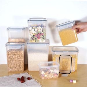 Bouteilles de stockage scellées boîte de nourriture pour animaux de compagnie céréales bonbons pots séchés conteneurs de réservoir de réfrigérateur transparents articles ménagers organisateur de cuisine