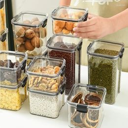 Bouteilles de rangement en plastique scellé boîte de nourriture en plastique de céréales bocaux séchés avec un couvercle réfrigérateur Storagetank Conteneurs Kitchen Classified Organisateur