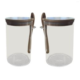 Bouteilles de stockage pot d'assaisonnement avec cuillères thé café sel outil de cuisine récipient en verre réutilisable hermétique pour armoires sucre
