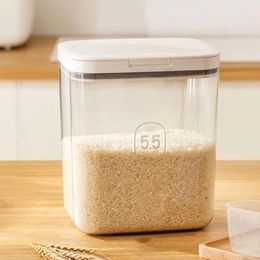 Bouteilles de stockage, boîte transparente, conteneur de conservation de la fraîcheur, fermeture automatique, cuisine pour riz, céréales, aliments étanches