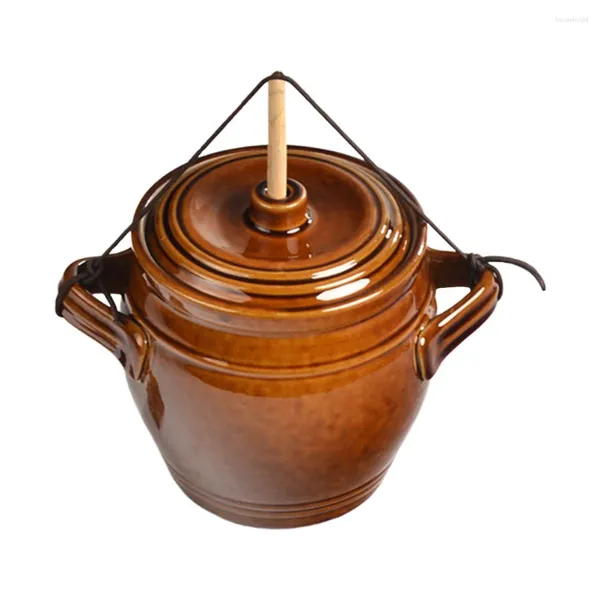 Bouteilles de stockage Pot de cornichon auto-pressurisé Cornichons Bocaux en céramique Bidons Récipient de cuisine Alimentaire scellé Type traditionnel à auto-pression