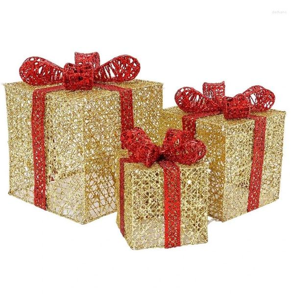 Ensemble de 3 bouteilles de rangement, boîte-cadeau éclairée de noël, décoration avec prise américaine, pour vacances et mariage, livraison directe