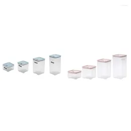 Bouteilles de rangement coudre-4pcs PP Boîte alimentaire Ensemble clair en plastique avec pots de couvercles