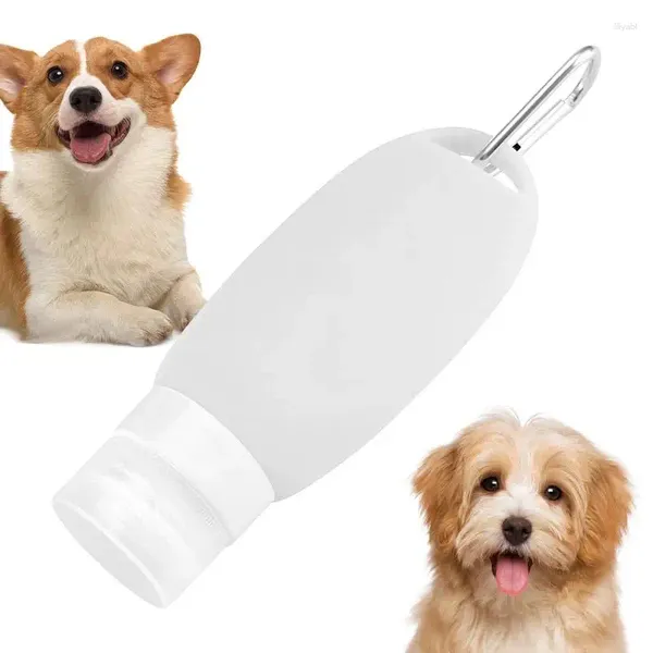 Botellas de almacenamiento Botella dispensadora de champú 90 ml Tubos rellenables de viaje a prueba de fugas para comida para perros Contenedor de artículos de tocador al aire libre exprimible