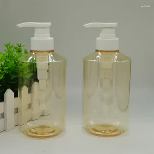 Botellas de almacenamiento champú ducha gel botella al por mayor 500 ml de plástico para mascotas de plástico transparente recipiente de loción recipiente para el recipiente de loda garrafa