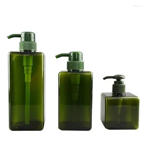 Bouteilles de rangement bouteille de douche bouteille transparente verte animal vide carré forme de lotion cosmétique Pompe d'emballage contenant shampooing rechargeable