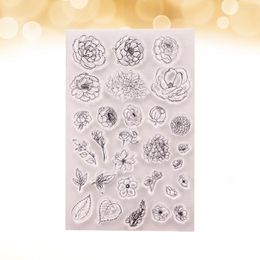 Bouteilles de rangement Stampons clairs en silicone pour journalisation Craft Flower Stamp Acrylique