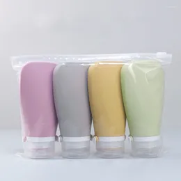 Bouteilles de rangement en silicone distributeur bouteille de voyage portable portable soft lotion douche shampooing cosmetic vide conatiner set