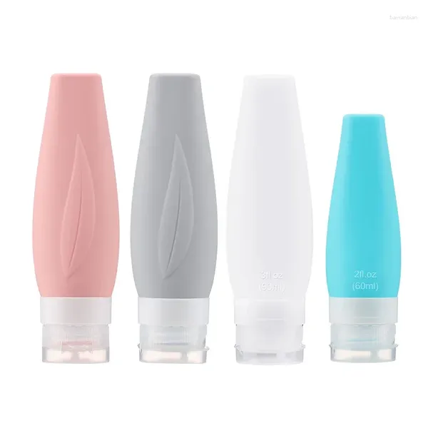 Bouteilles de rangement en silicone recharge bouteille cosmétique lotion voyage de bain portable baignier shampooing rechargeable