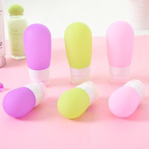 Bouteilles de stockage Sous-embouteillage en silicone Portable Carry-on Travel Sub-can Cute Round Small Bottle S1065