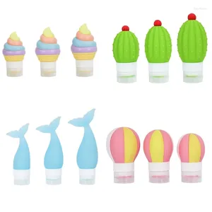 Bouteilles de rangement en silicone Travel Bottle Liquid Dispenser Cone Fishtail Ballon Air Balloniseur pour le camping en plein air Portable