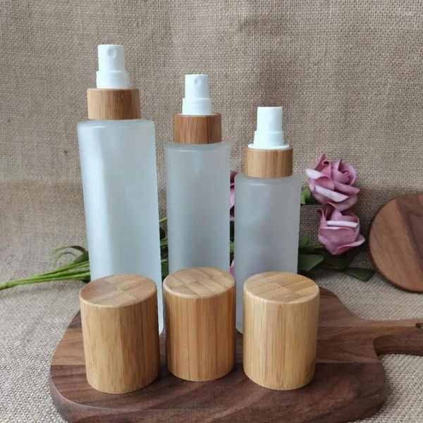 Botellas de almacenamiento Embalaje de cuidado de la piel 30ml 50ml 100ml 120ml 150ml Glass Glass Bamboo Spray Cosmética de lujo