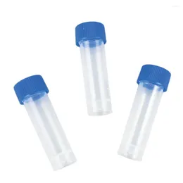 Opslagflessen Kleine 5 ml Plastic Test Clear Tubes Flacons Container Steriliserende schroefdopbuisfles voor kantoor School Chemie 1500 stks