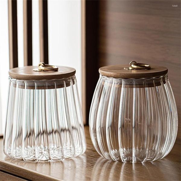 Botellas de almacenamiento, tarros de frutas secas para aperitivos, recipiente hermético de vidrio de gran capacidad, olla sellada transparente, organizador de cocina, tapa de madera