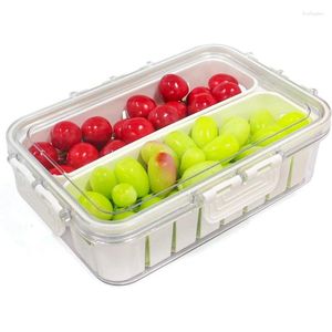 Bouteilles de rangement Box snackal réfrigérateur divisé le plateau de service Organisateur de collation réutilisable Platateur de réfrigérateur portable Portable