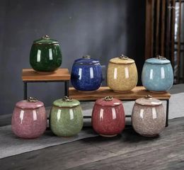 Bouteilles de stockage pot en céramique de couleur unie créatif général moderne maison cuisine thé bonbons conteneur Mini scellé