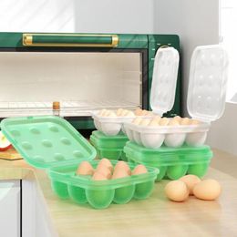Botellas de almacenamiento Soporte compacto de huevo que ahorra el espacio de 9 cuadrículas Organizador de refrigerador de cajas de cuadrícula para refrigerador para el hogar de la cocina