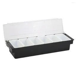 Bouteilles de rangement Spices Caddy Restaurant Supplies Assaisonnement Boîte de saison Condiment Veggie avec couvercle Dispentier plateau Plastique pour le barman