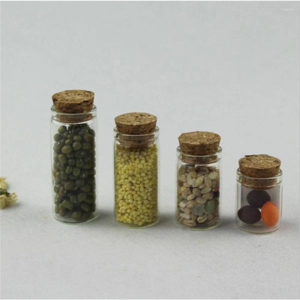 Bouteilles de stockage récipient à épices avec bouchon en liège bocaux en verre petite bouteille artisanat diamètre 22mm Mini accessoires outils transparents