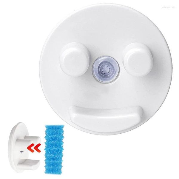 Bouteilles de rangement Sponge Caddy Smile Smile blanc auto drainage lave-vaisselle en toute sécurité tenant des éponges rondes Keep