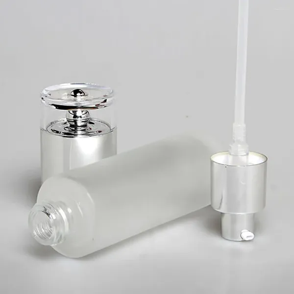 Bouteilles de rangement pulvérisation 1 oz bouteille de parfum ovale 30 ml Récipient en verre givré transparent avec lotion