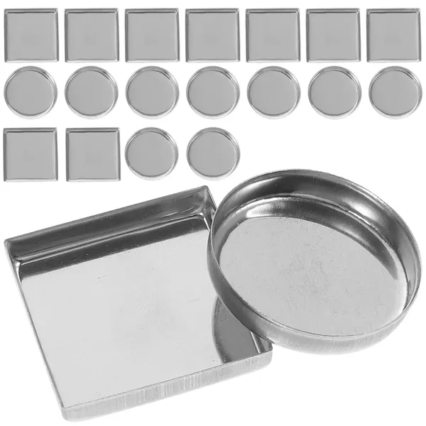 Bouteilles de rangement carré carré poêle en métal plaque en aluminium petits conteneurs palette de maquillage accessoire