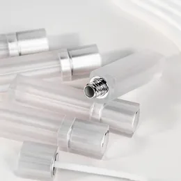 Botellas de almacenamiento cuadradas Cierre de plataforma transparente Silver Glaze Tube Material de plástico brillo de 8 ml Embalaje de contenedores cosméticos