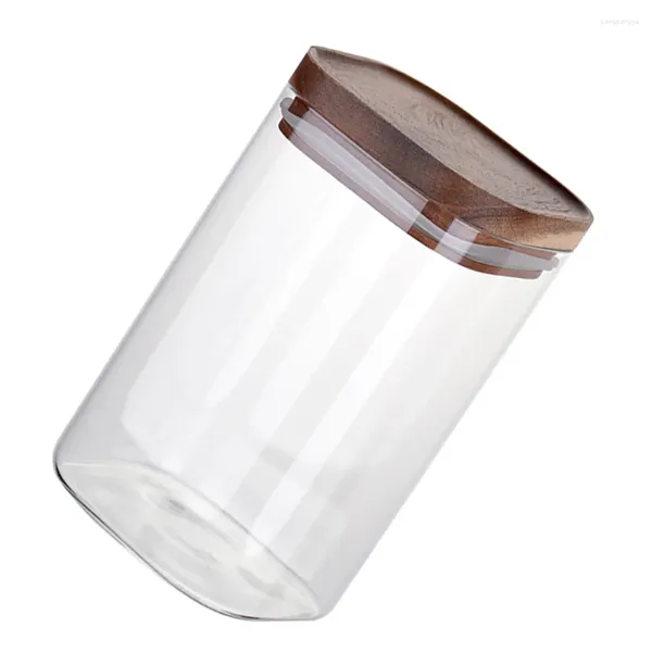 Bouteilles de stockage Pot en verre carré Cadeau d'anniversaire Conteneur de bonbons Alimentaire Kitchan Garde-manger Scellé Boîte d'étanchéité Anti-poussière Snack Cuisine